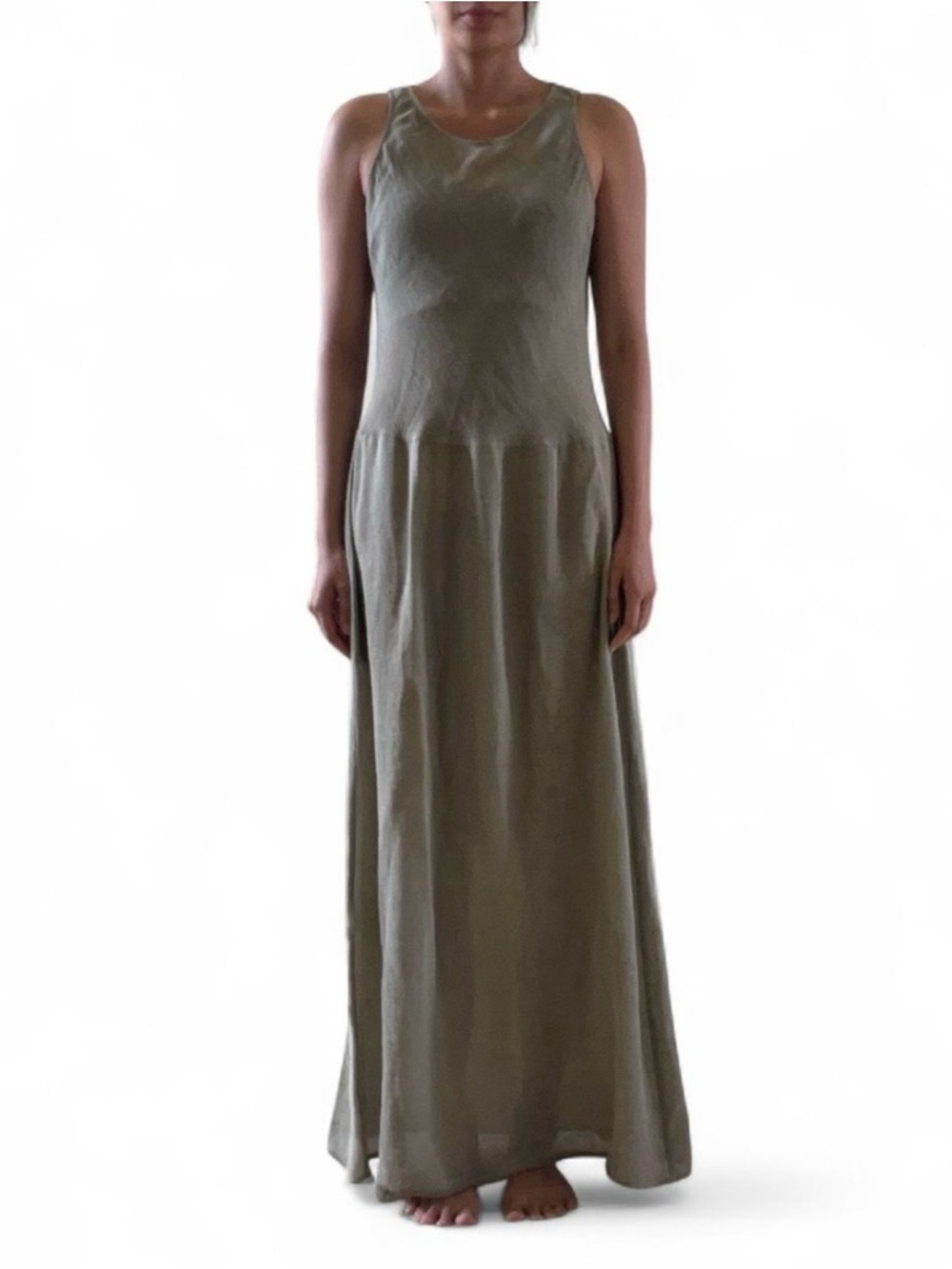 Sleeveless Olive Maxi Dress